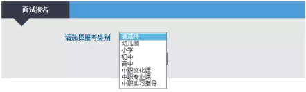 面试报名选择级别