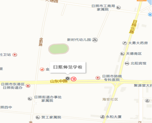 日照师范学校现场确认点位置示意图&#13;&#10;