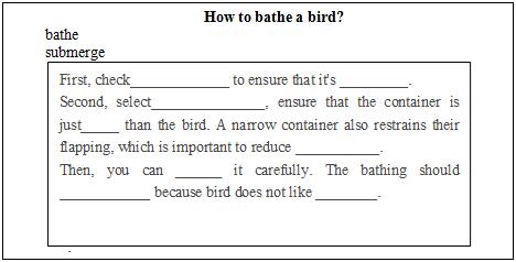 2016下半年初中英语教师资格面试真题：《How to bathe a bird?》板书设计