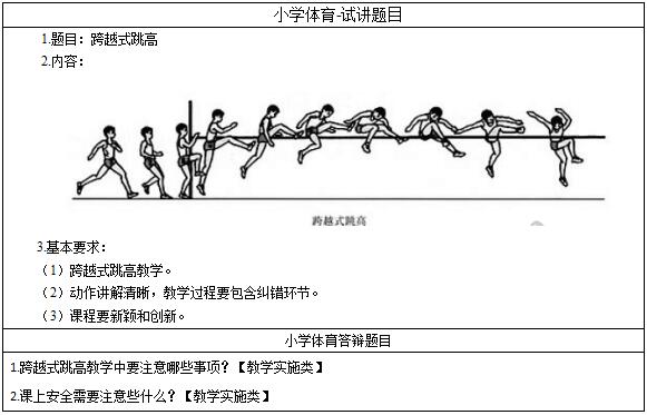 2016下半年小学体育教师资格证面试真题：《跨越式跳高》考题回顾