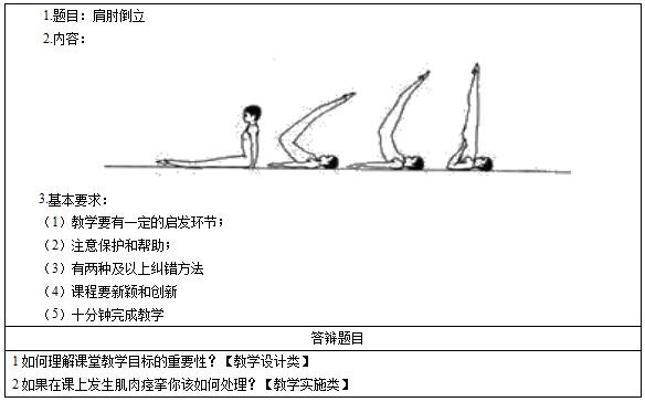 2016下半年小学体育教师资格证面试真题：《肩肘倒立》考题回顾
