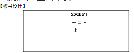2018上半年小学语文教师资格证面试真题及答案：金木水火土板书设计