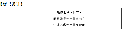 2018上半年高中语文教师资格面试真题及答案：咏怀古迹(其三)板书设计