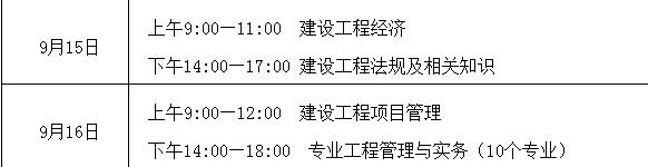 2018年宁夏一建考试时间