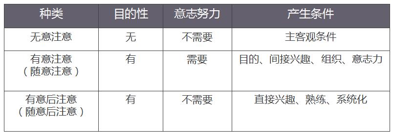 注意的分类