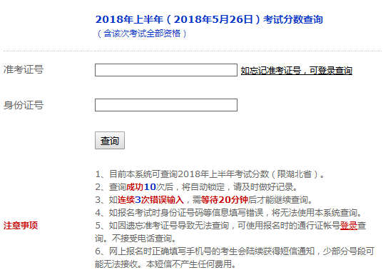 2018湖北软考成绩查询网址