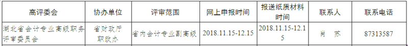 湖北2018年高级会计师评审工作安排