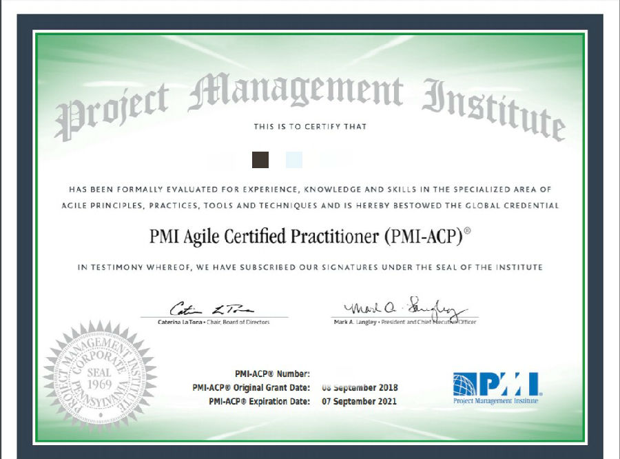 PMI-ACP<sup>®</sup>证书