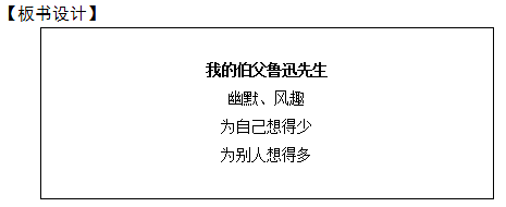 小学语文教师资格证面试真题及答案：我的伯父鲁迅先生板书设计
