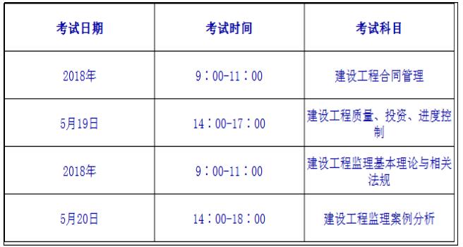 2019年北京监理工程师考试时间