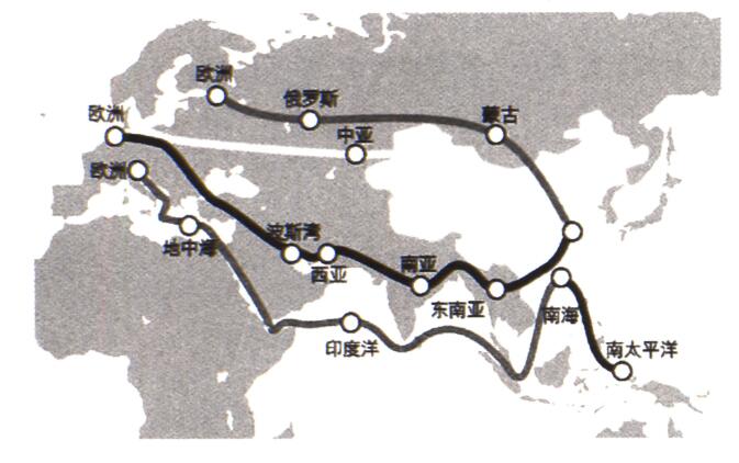 "丝绸之路经济带"横贯欧亚大陆,自东向西依次经过的世界文化圈是( ).